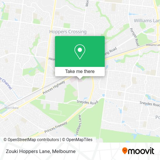 How to get to Zouki Hoppers Lane in Werribee by train or bus?