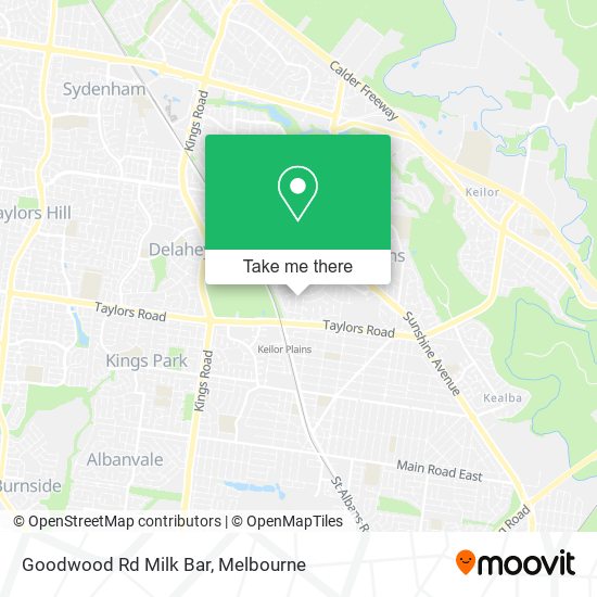 How to get to Goodwood Rd Milk Bar in Keilor Downs by bus, train or tram?
