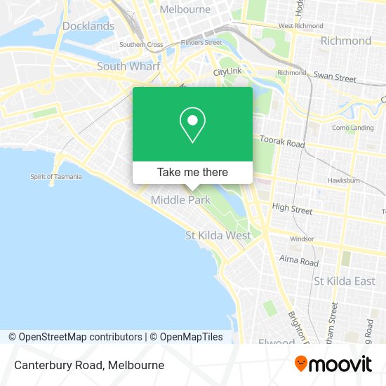 How to get to Canterbury Road in Albert Park by Bus, Tram or Train?