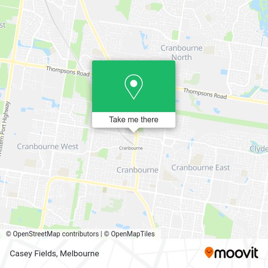 How to get to Casey Fields in Cranbourne by bus or train?