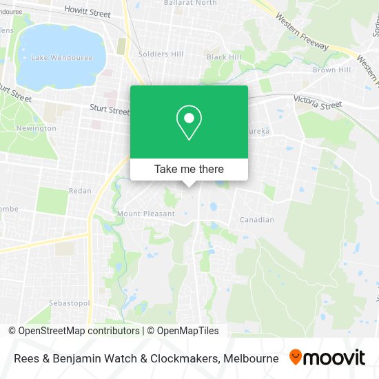 How to get to Rees & Benjamin Watch & Clockmakers in Golden Point (Ballarat) by Bus or Train
