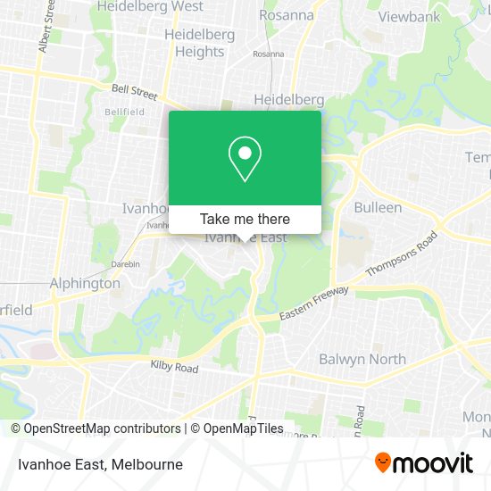 How to get to Ivanhoe East by train, bus or tram?