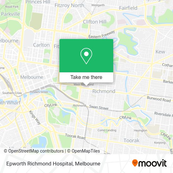 How to get to Epworth Richmond Hospital by bus, train or tram?