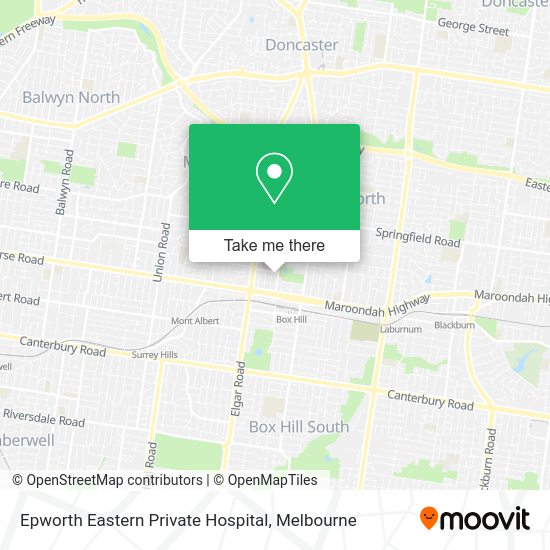 How to get to Epworth Eastern Private Hospital in Box Hill by bus
