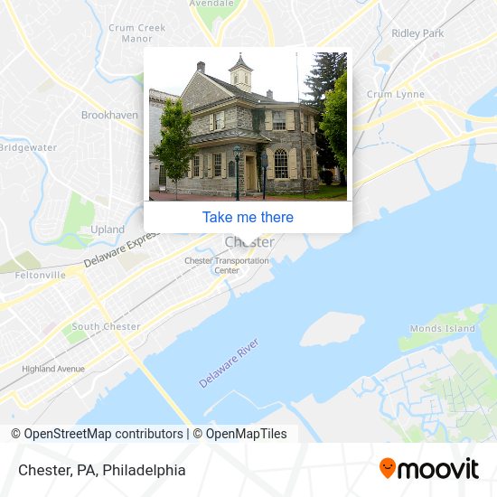 How to get to Chester, PA by bus, train or light rail?