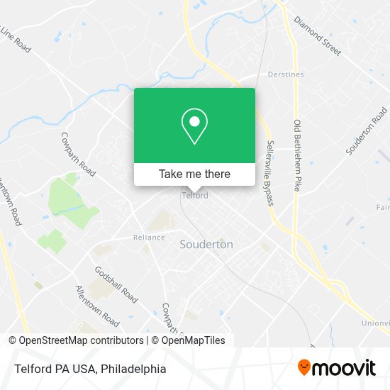 How to get to Telford PA USA by bus or train?