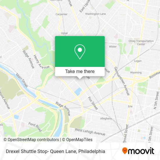 How to get to Drexel Shuttle Stop Queen Lane in Philadelphia by bus