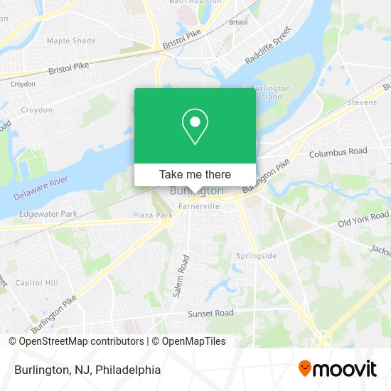 How to get to Burlington, NJ by bus, light rail or train?