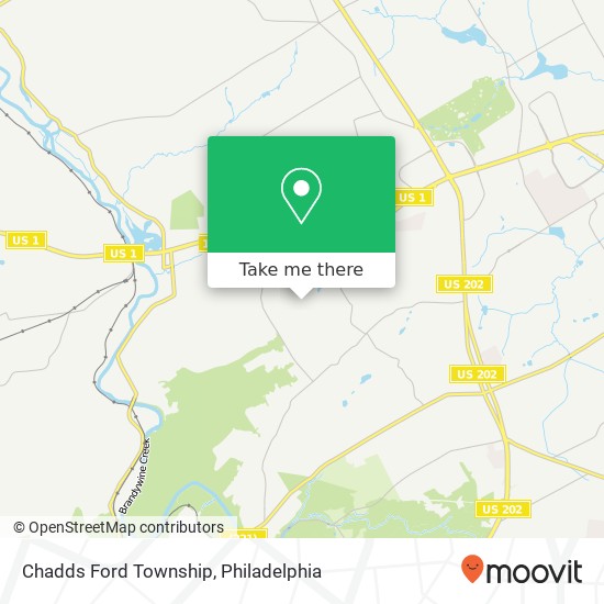 How to get to Chadds Ford Township by bus or train?