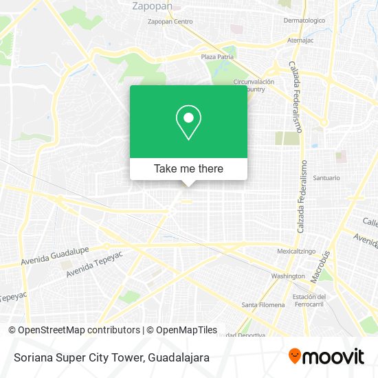 How to get to Soriana Super City Tower in Guadalajara by Bus or Train?
