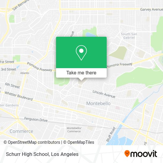 How to get to Schurr High School in Montebello by bus, train or light rail?