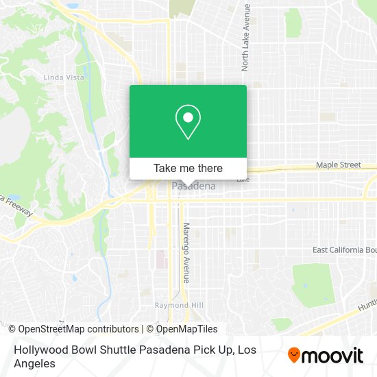 How to get to Hollywood Bowl Shuttle Pasadena Pick Up by bus, light