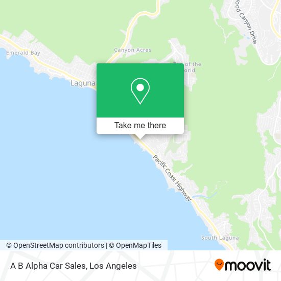 ¿Cómo llegar a A B Alpha Car Sales en Laguna Beach en Autobús o Tren?