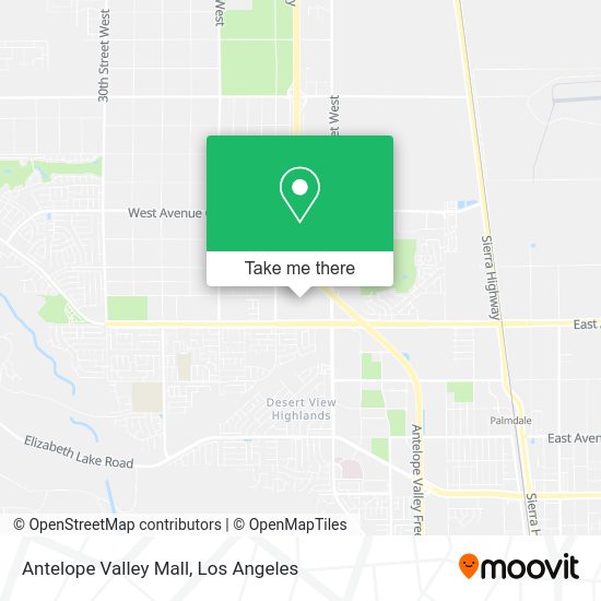 How to get to Antelope Valley Mall in Los Angeles by Bus, Train or