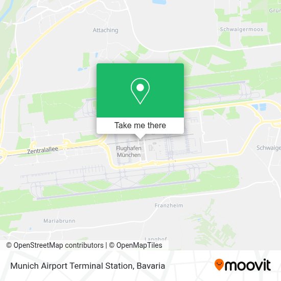 How to get to Munich Airport Terminal Station in Flughafen by bus or train?