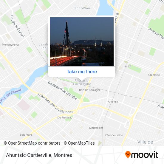 How to get to AhuntsicCartierville in Montréal by bus, metro or train?
