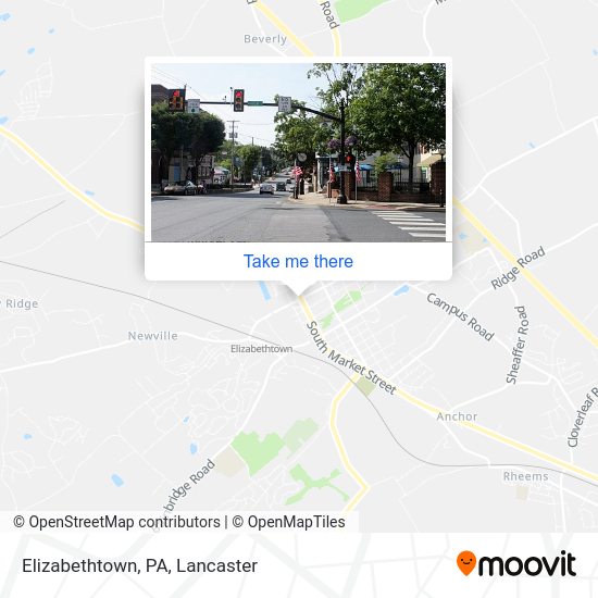 How to get to Elizabethtown, PA by bus or train?