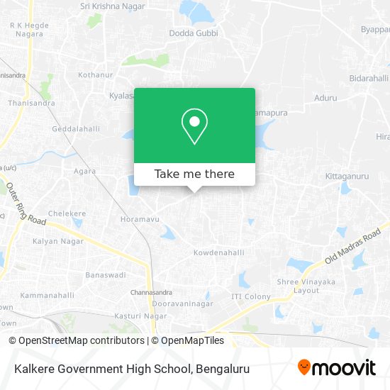 How to get to Kalkere Government High School in Bengaluru by Bus or Metro?