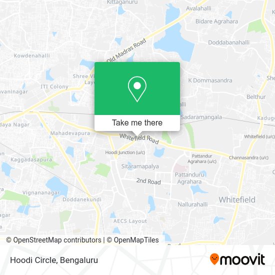 How to get to Hoodi Circle in Bengaluru by bus or metro?