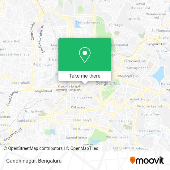 How to get to Gandhinagar in Gandhi Nagara by bus or metro?