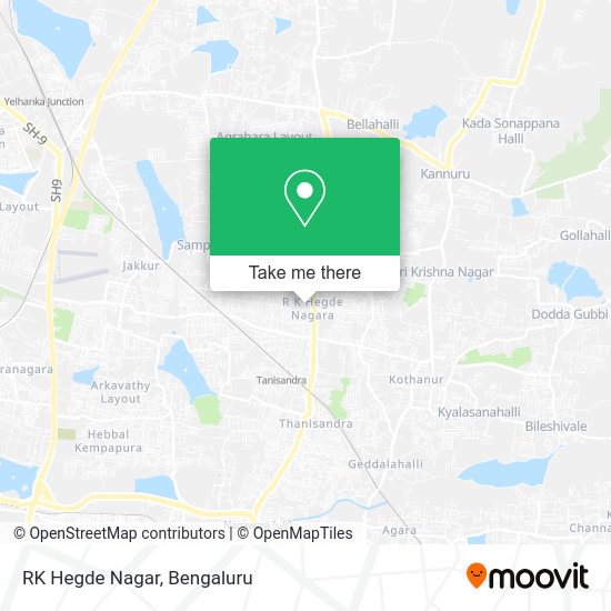 How to get to RK Hegde Nagar in Bengaluru by bus?