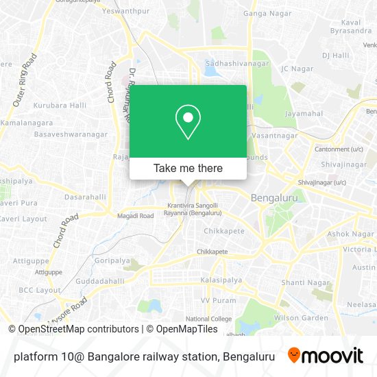 How to get to platform 10 Bangalore railway station in Seva Ashrama by