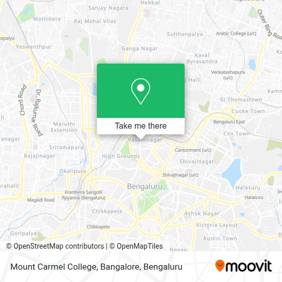 How to get to Mount Carmel College, Bangalore in Vasantha Nagar by bus