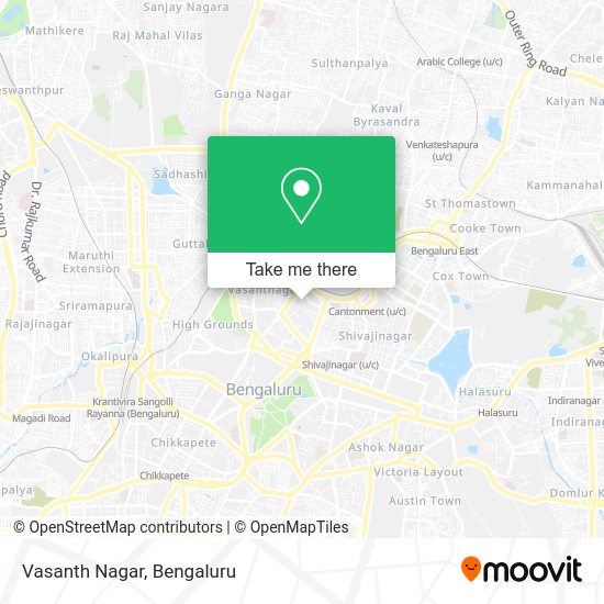 How to get to Vasanth Nagar in Vasantha Nagar by bus or metro?