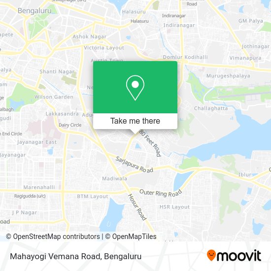 How to get to Mahayogi Vemana Road in Koramangala by bus?