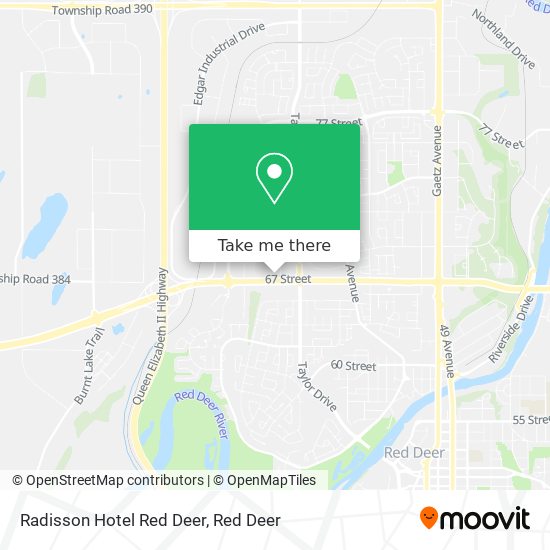 How to get to Radisson Hotel Red Deer in Red Deer by Bus?