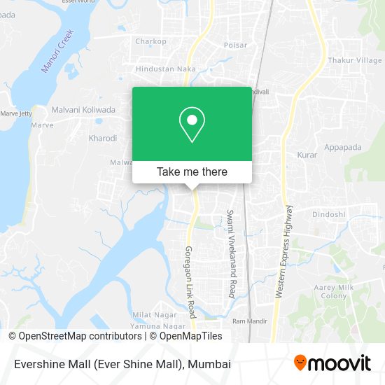 How to get to Evershine Mall (Ever Shine Mall) in Malad West by bus, metro or train?