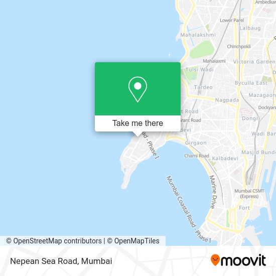 How to get to Nepean Sea Road in Malabar Hill by bus or train?