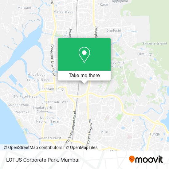 How to get to LOTUS Corporate Park in Goregaon by bus, train or metro?