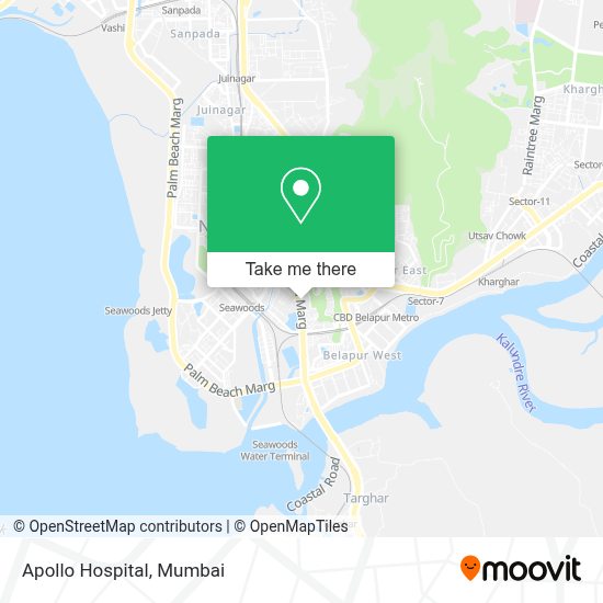 How to get to Apollo Hospital in Belapur by Bus or Train?