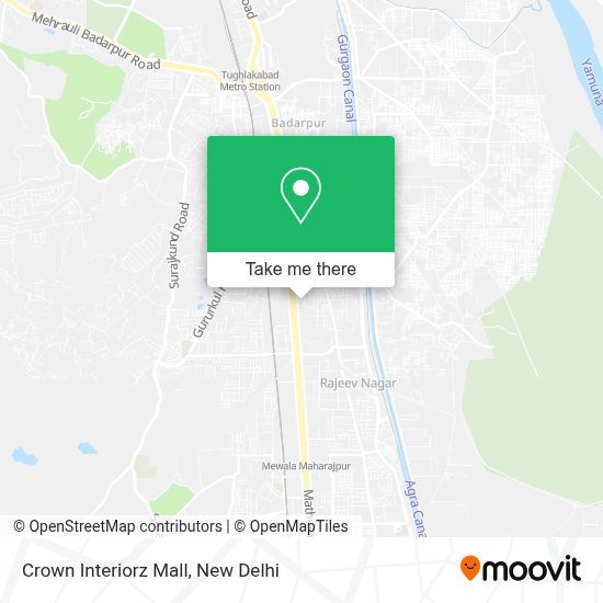 How to get to Crown Interiorz Mall in Faridabad by bus or metro?