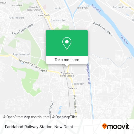 How to get to Faridabad Railway Station in Delhi by metro, bus or train?