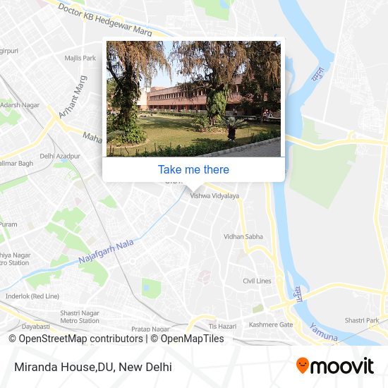 How to get to Miranda House,DU in Delhi by bus, metro or train?