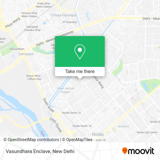 How to get to Vasundhara Enclave in Delhi by bus or metro?