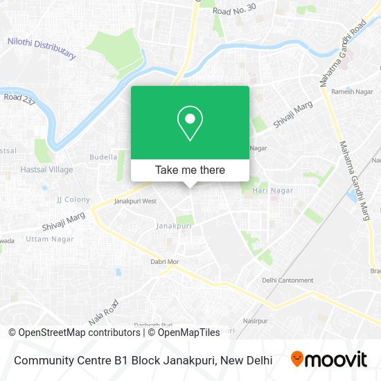 How to get to Community Centre B1 Block Janakpuri in Delhi by bus or metro?