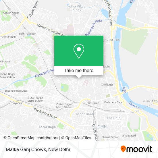 How to get to Malka Ganj Chowk in Delhi by Bus, Metro or Train?