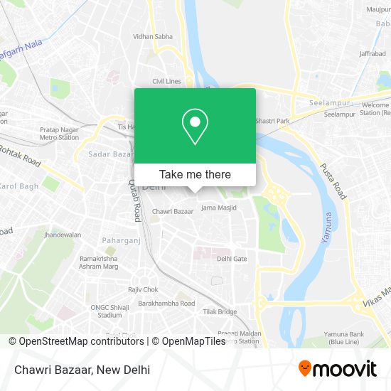 How to get to Chawri Bazar in Delhi by metro, bus or train?