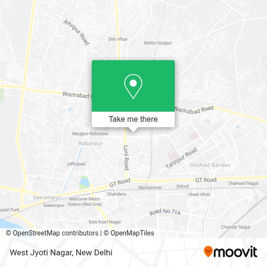 How to get to West Jyoti Nagar in Delhi by bus, metro or train?