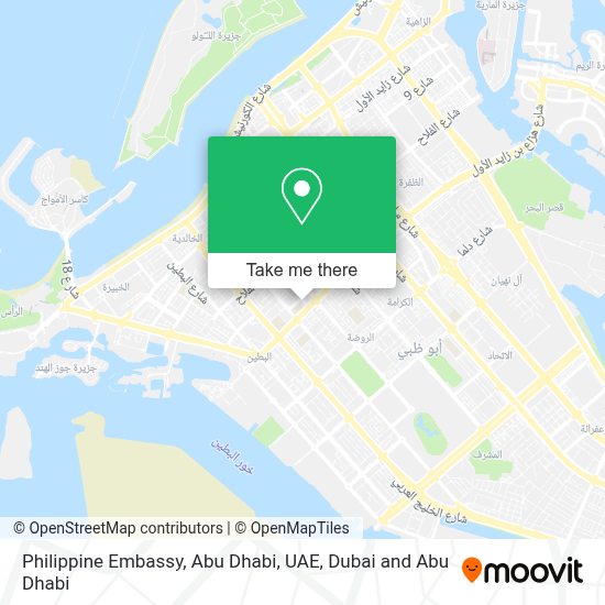 Detailed Road Map of Philippine Consulate General Dubai