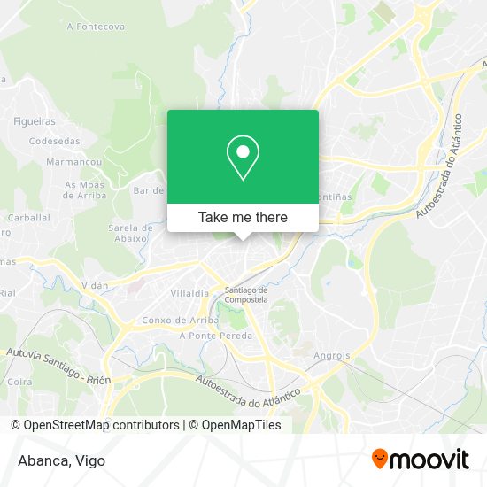 How to get to Abanca in Santiago by bus or train?