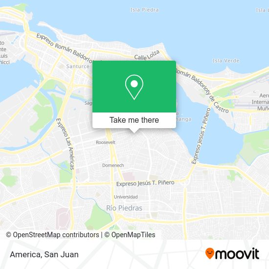 How to get to America in Hato Rey Central by Bus or Train?