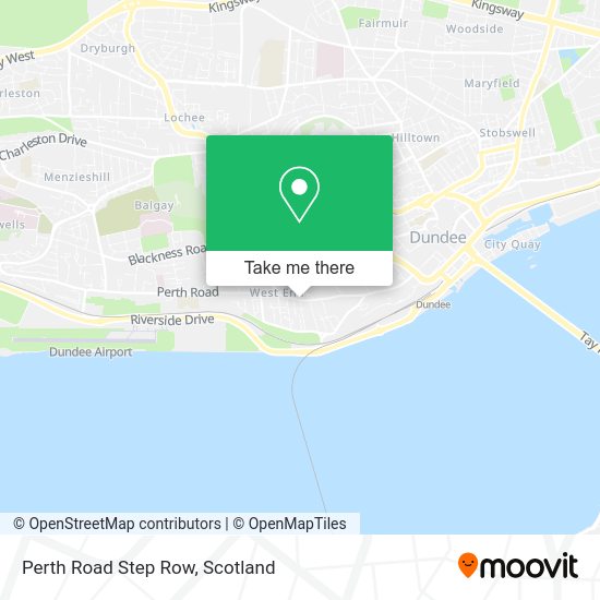 How to get to Perth Road Step Row in Dundee by Bus or Train?
