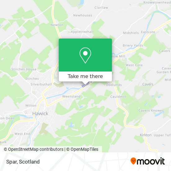 How to get to Spar in Hawick by Bus or Train?