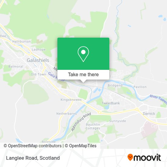 How to get to Langlee Road in Galashiels by Bus or Train?