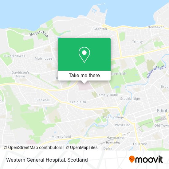 How to get to Western General Hospital in Edinburgh by Bus or Train?
