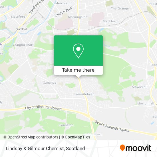 How to get to Lindsay & Gilmour Chemist in Edinburgh by Bus, Train or